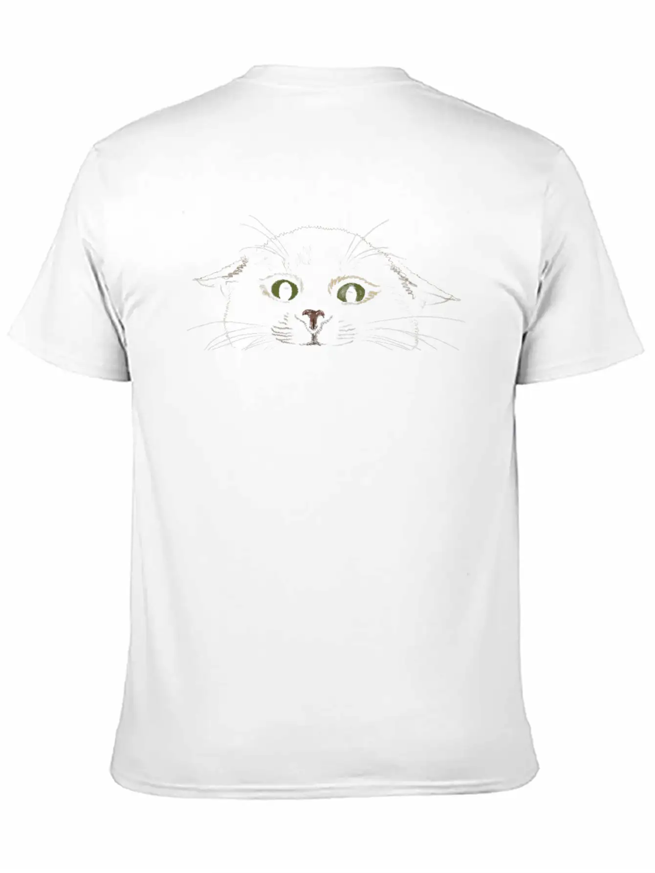 "Crazy Cat" Jamie's Hand-Drawn Cat Collection Classic Crew Neck Graphic Tee – Everyday Minimal Look
