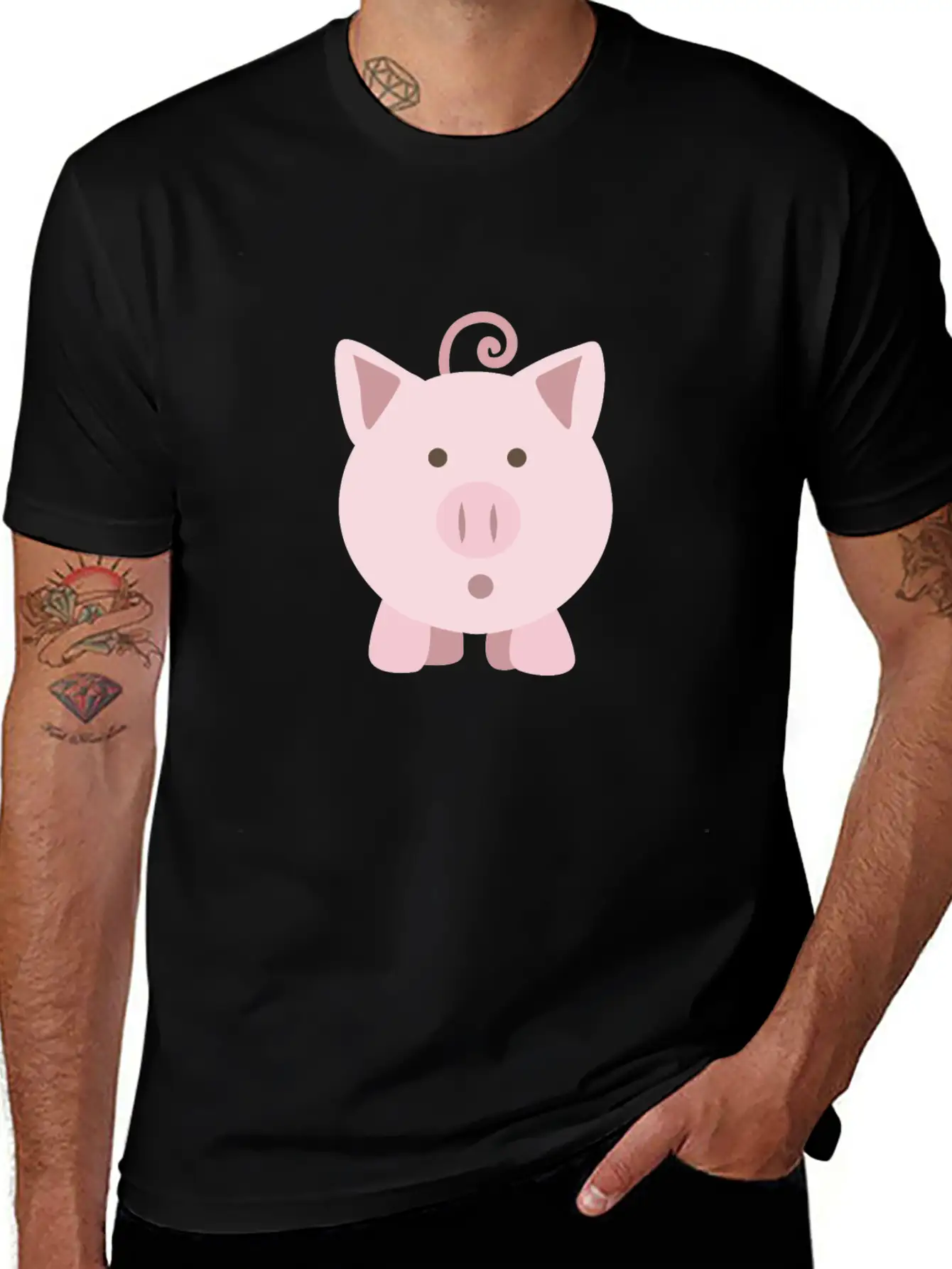 (cute_surprised_pig_pig) Unisex Cotton Tee – Relaxed Fit For Any Occasion