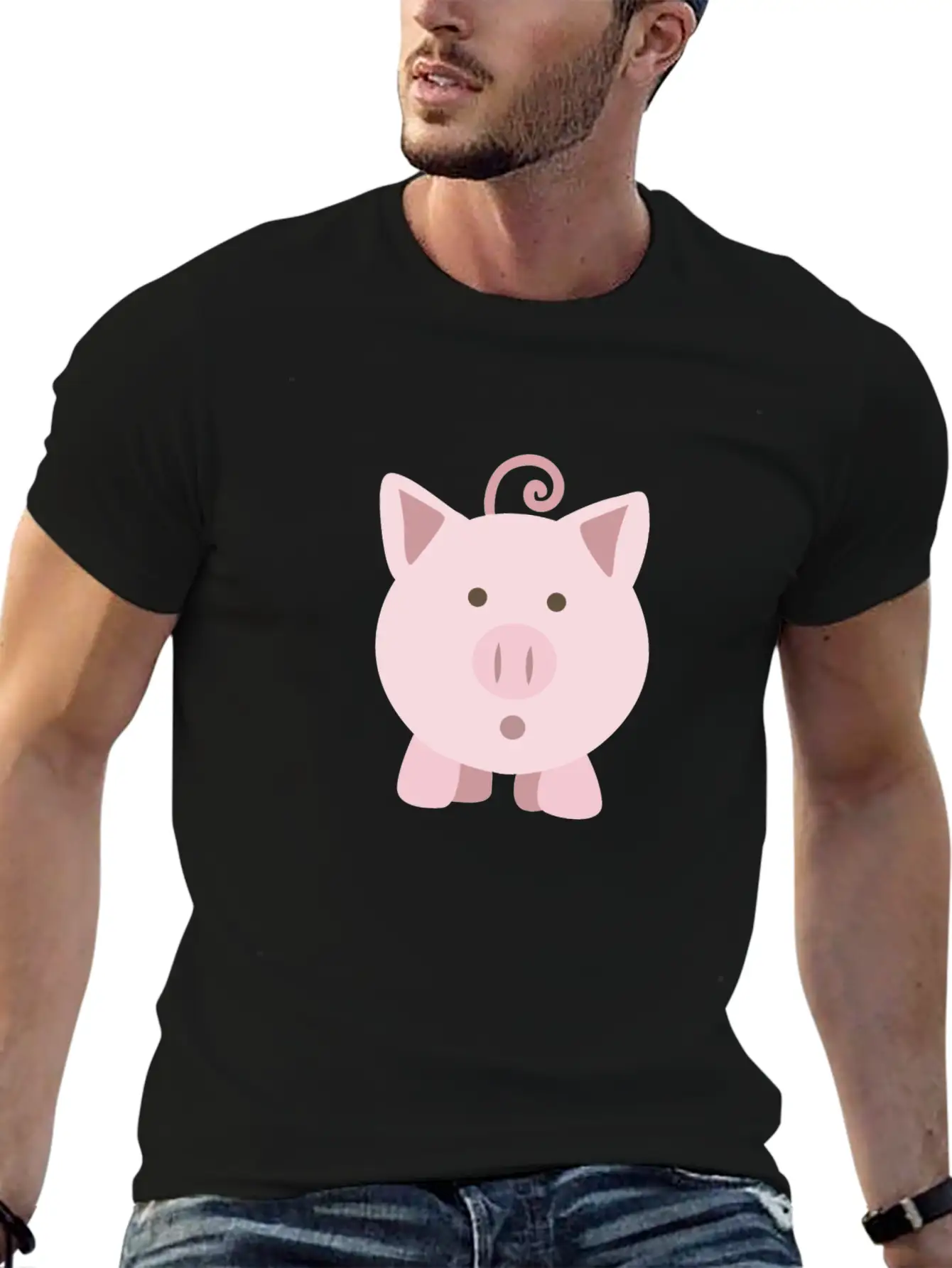 (cute_surprised_pig_pig) Unisex Cotton Tee – Relaxed Fit For Any Occasion