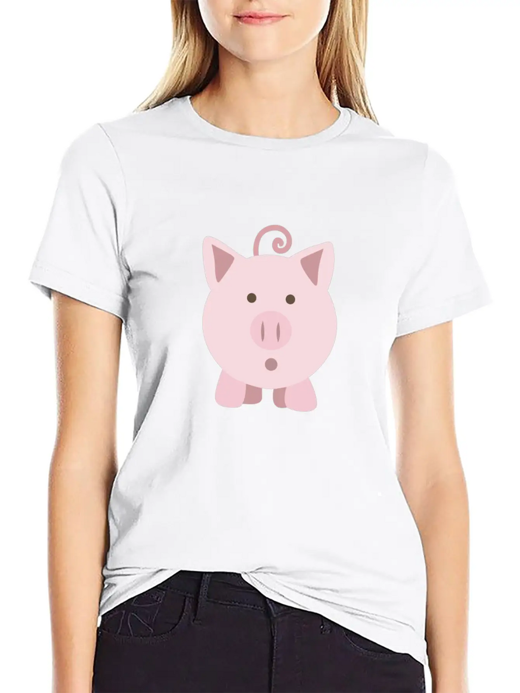 (cute_surprised_pig_pig) Unisex Cotton Tee – Relaxed Fit For Any Occasion