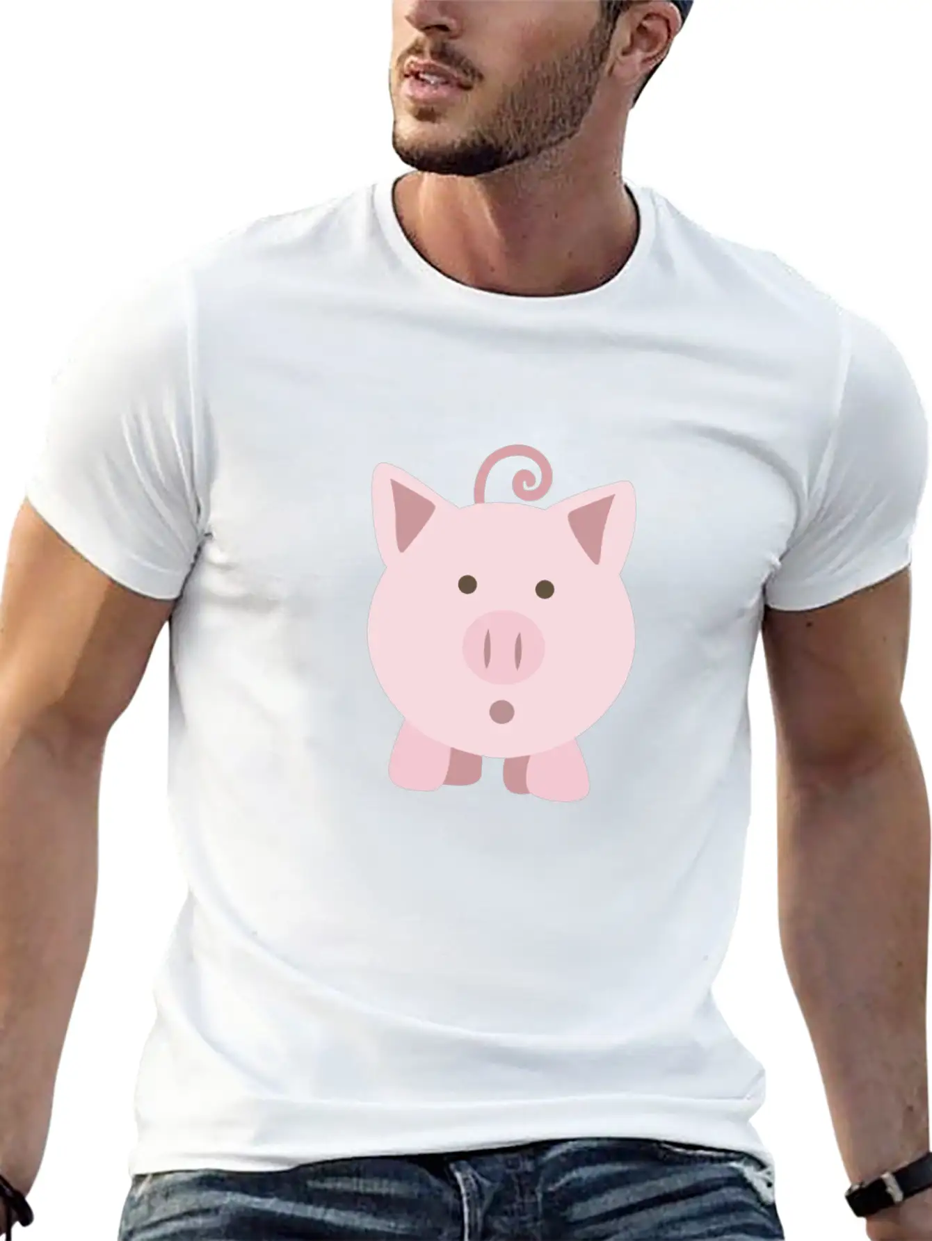 (cute_surprised_pig_pig) Unisex Cotton Tee – Relaxed Fit For Any Occasion