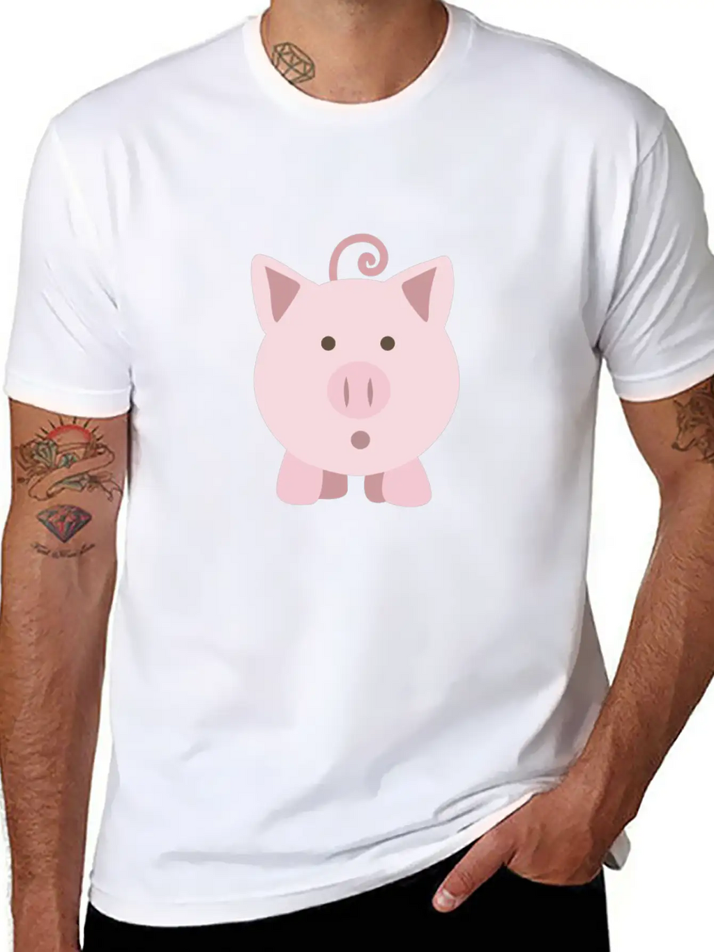 (cute_surprised_pig_pig) Unisex Cotton Tee – Relaxed Fit For Any Occasion
