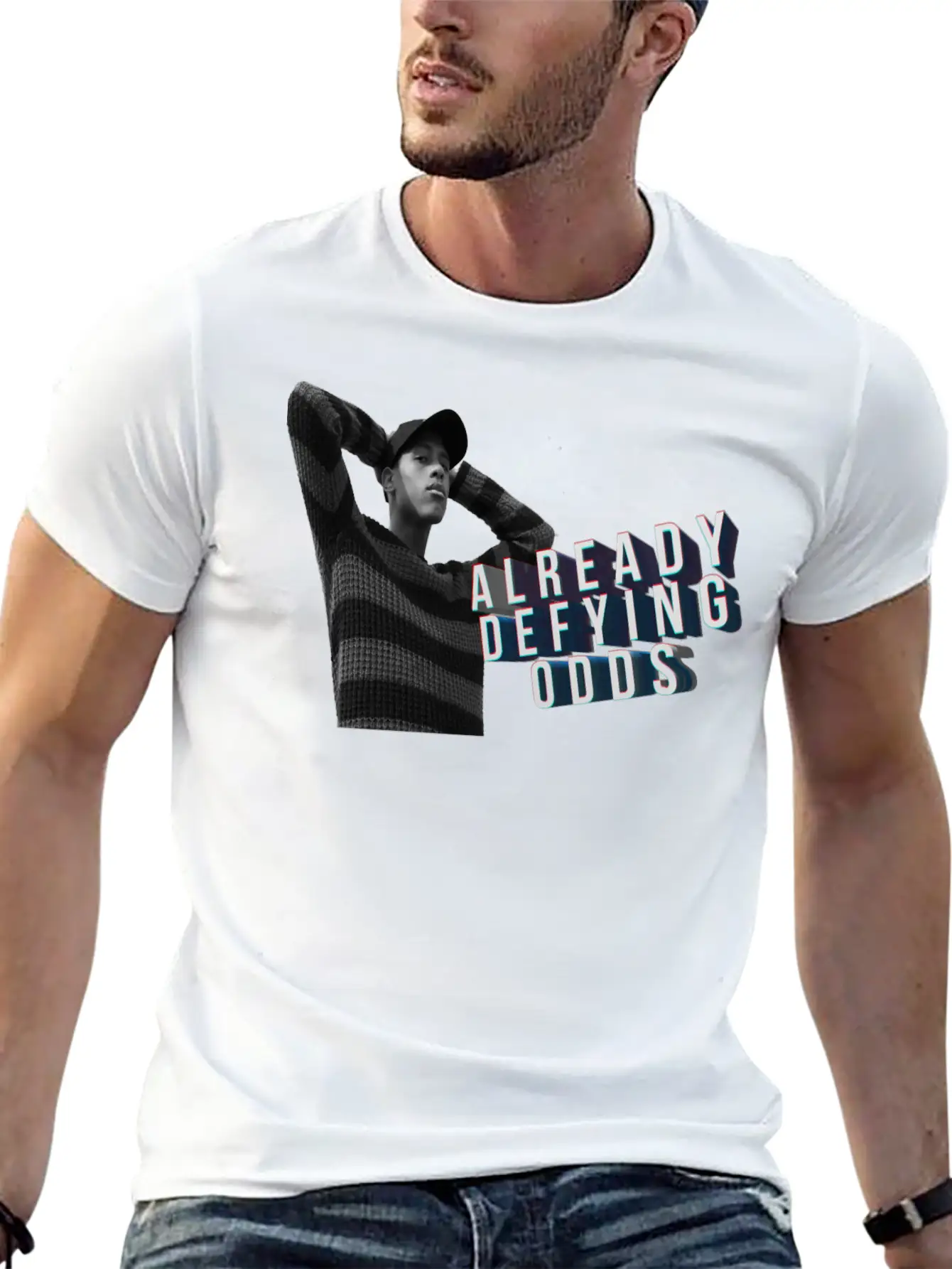 "Defying Odds" Comfortable Minimalist Graphic Tee – Summer Style Essential