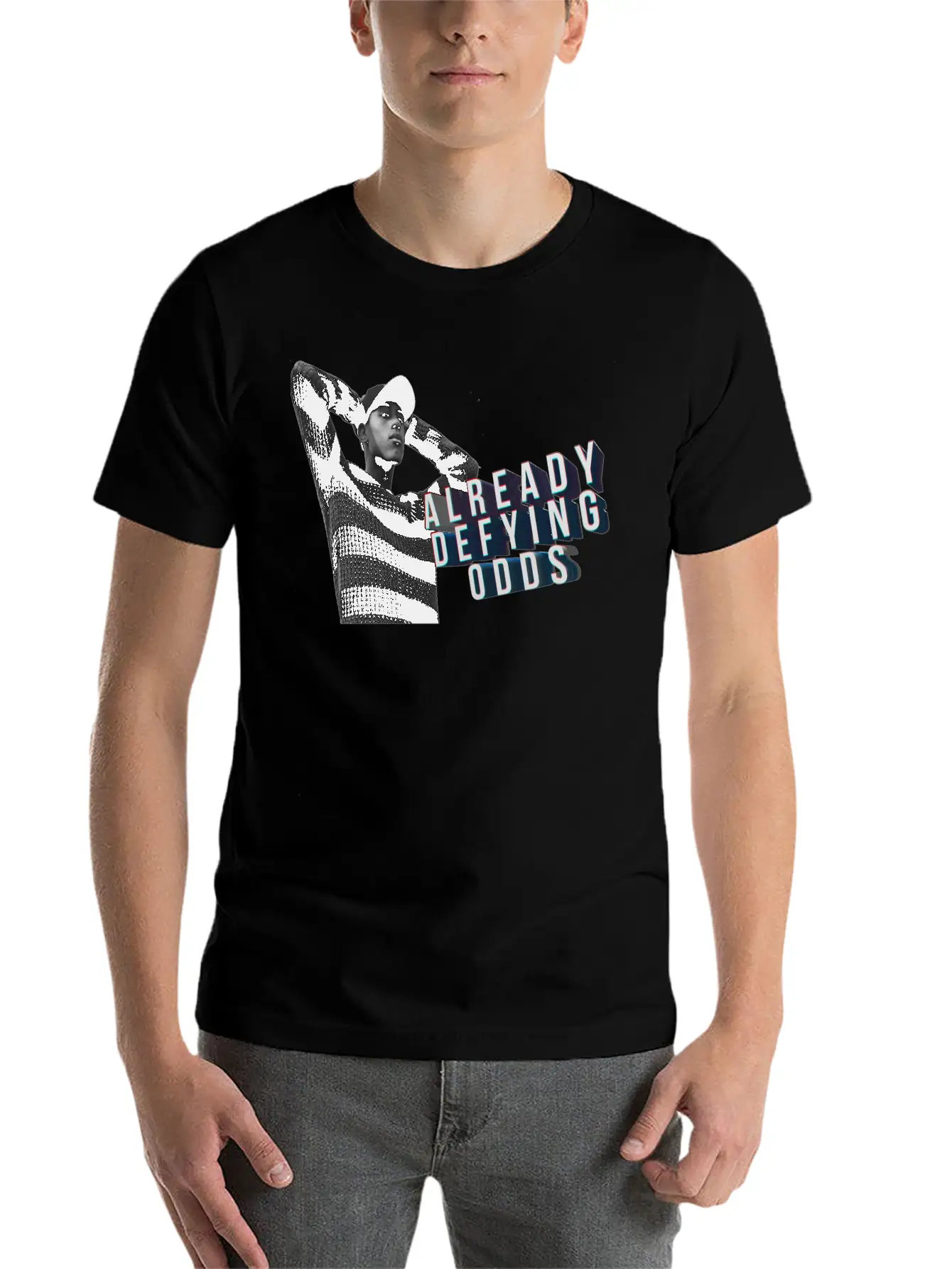 "Defying Odds" Comfortable Minimalist Graphic Tee – Summer Style Essential