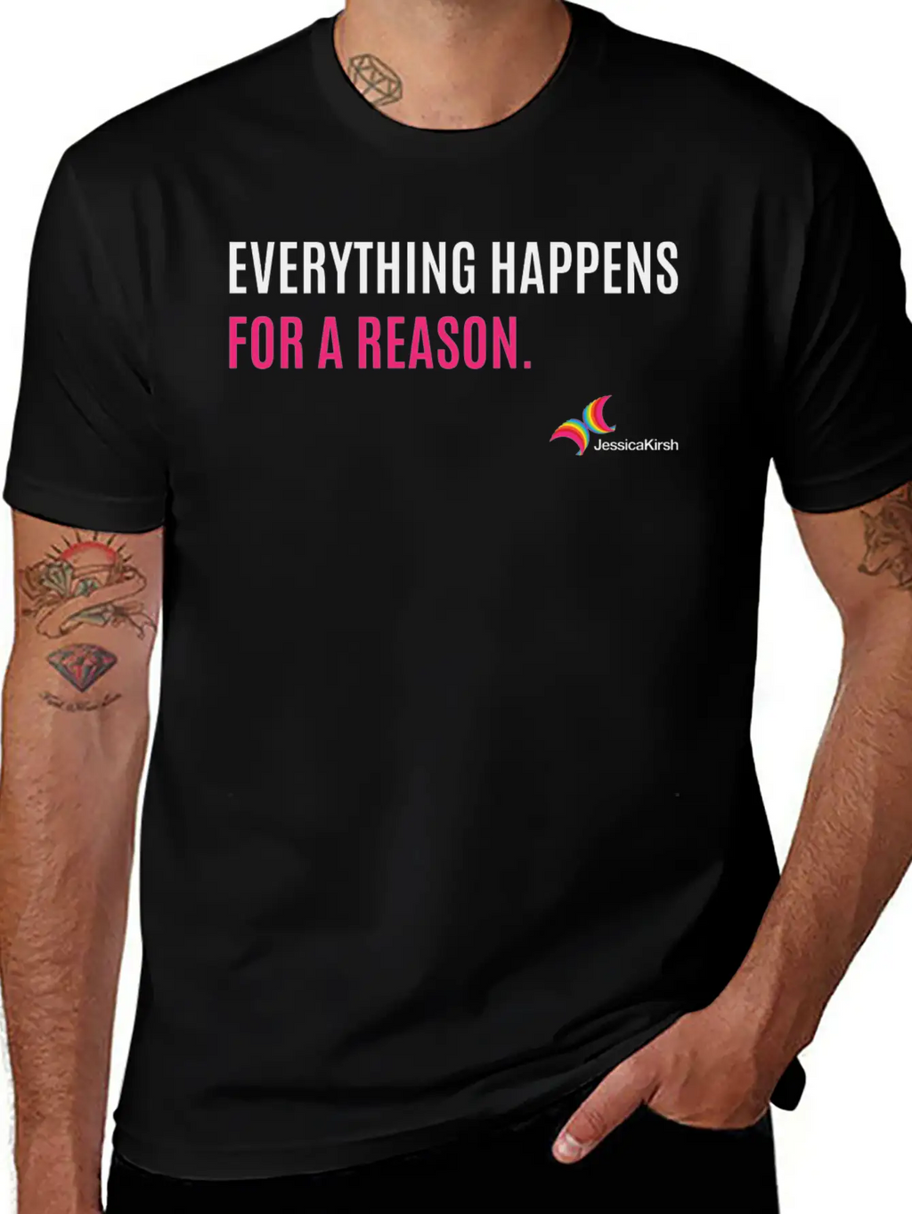 "Everything Happens For A Reason" - Jessica Kirsh Classic Fit Graphic Tee For Daily Comfort – Unisex Cotton Shirt