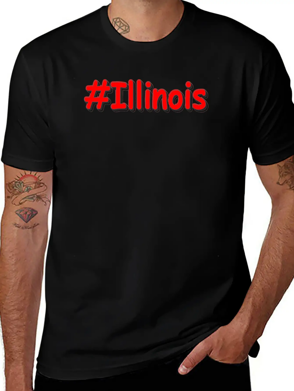 "#Illinois " Cute Design. Buy Now Unisex Cotton Tee – Relaxed Fit For Any Occasion