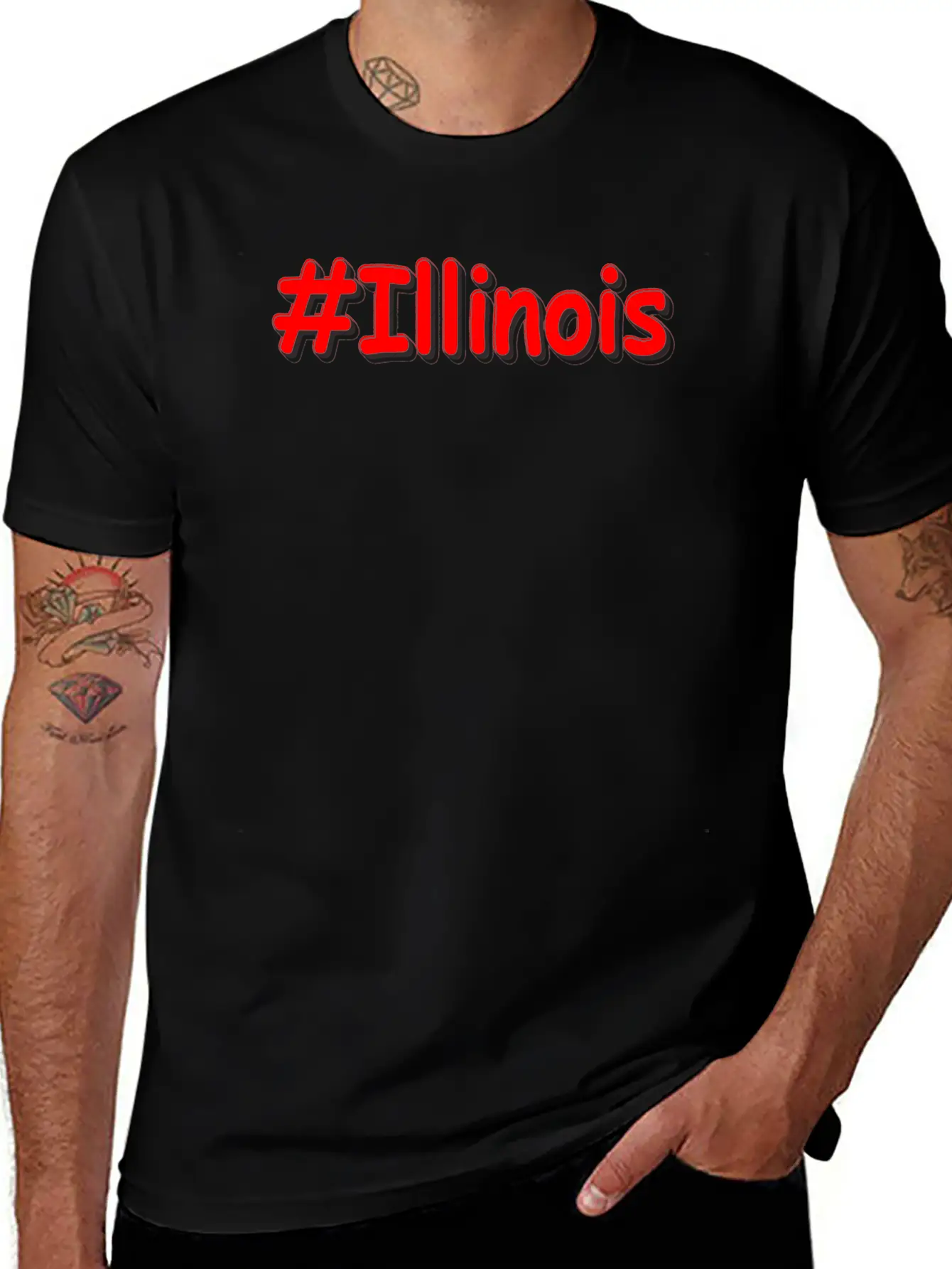 "#Illinois " Cute Design. Buy Now Unisex Cotton Tee – Relaxed Fit For Any Occasion