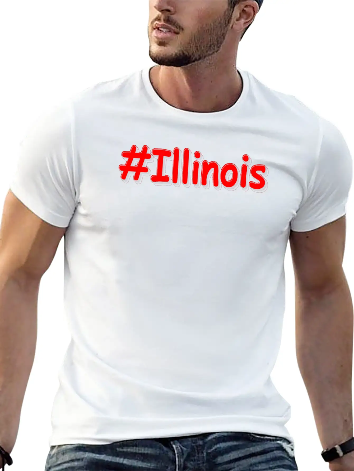 "#Illinois " Cute Design. Buy Now Unisex Cotton Tee – Relaxed Fit For Any Occasion