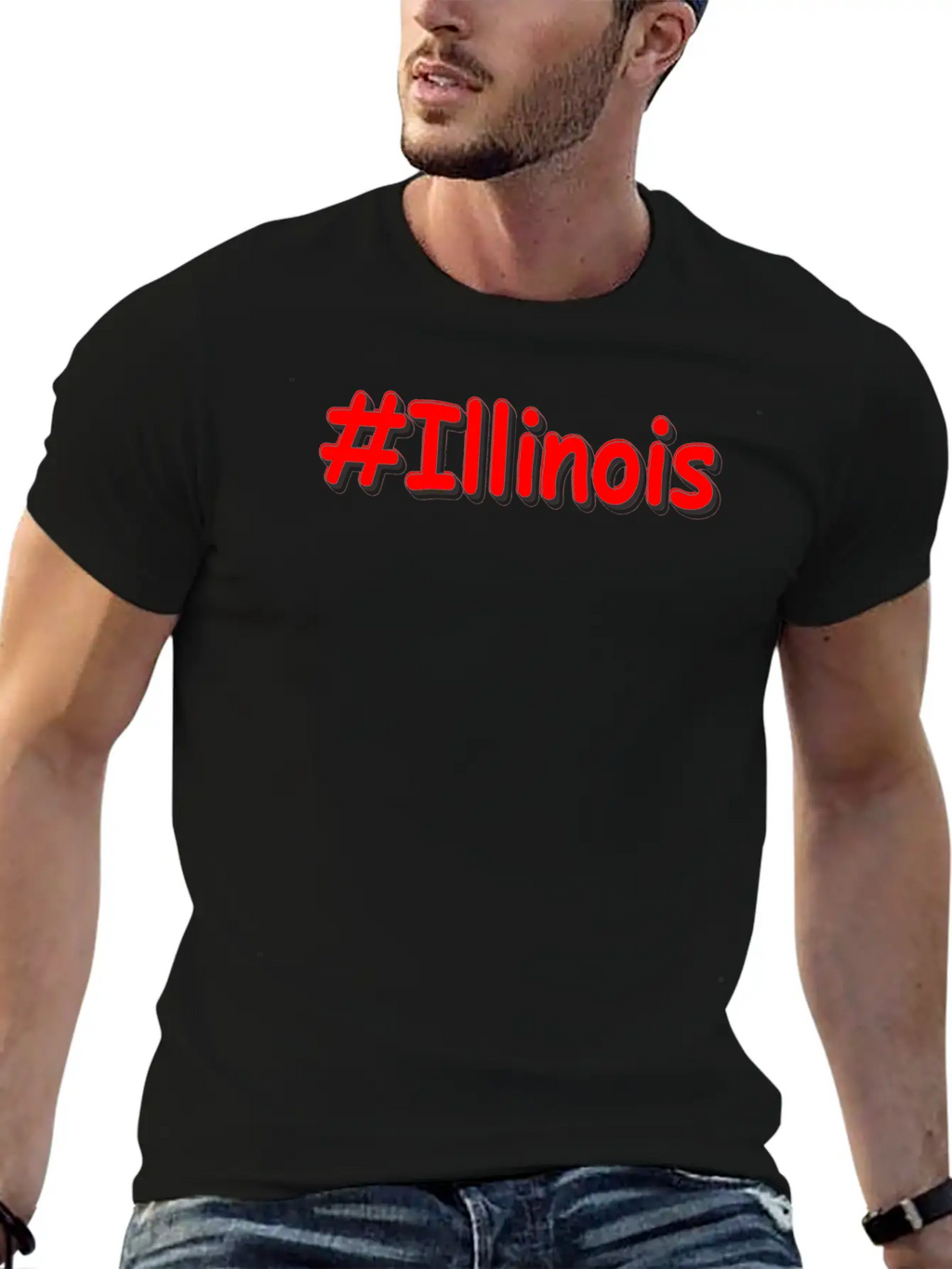 "#Illinois " Cute Design. Buy Now Unisex Cotton Tee – Relaxed Fit For Any Occasion