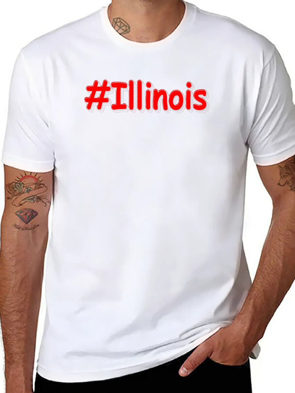"#Illinois " Cute Design. Buy Now Unisex Cotton Tee – Relaxed Fit For Any Occasion