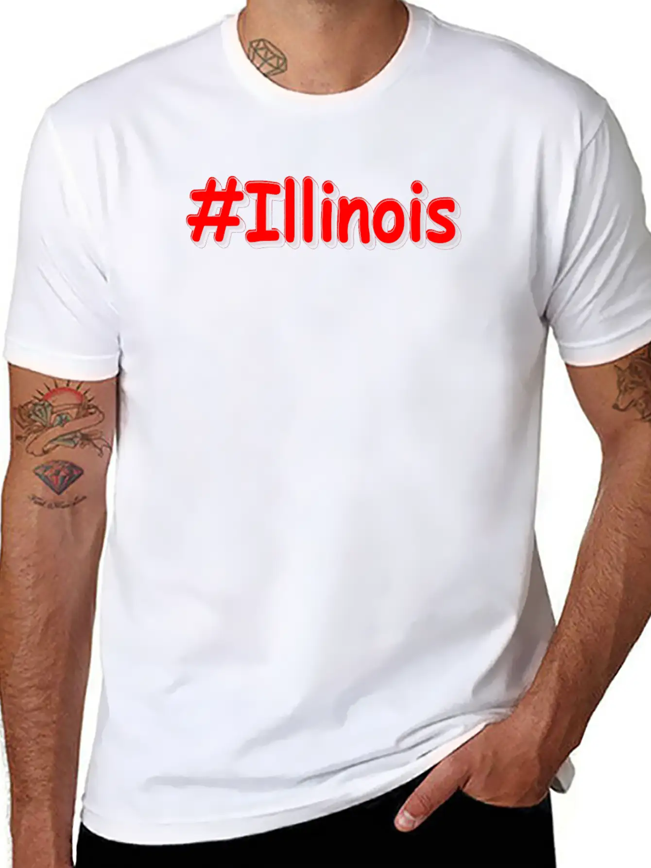 "#Illinois " Cute Design. Buy Now Unisex Cotton Tee – Relaxed Fit For Any Occasion