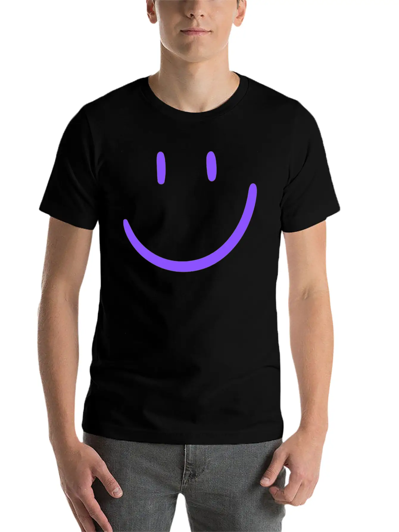 "Joyful Grin" Classic Fit Graphic Tee For Daily Comfort – Unisex Cotton Shirt