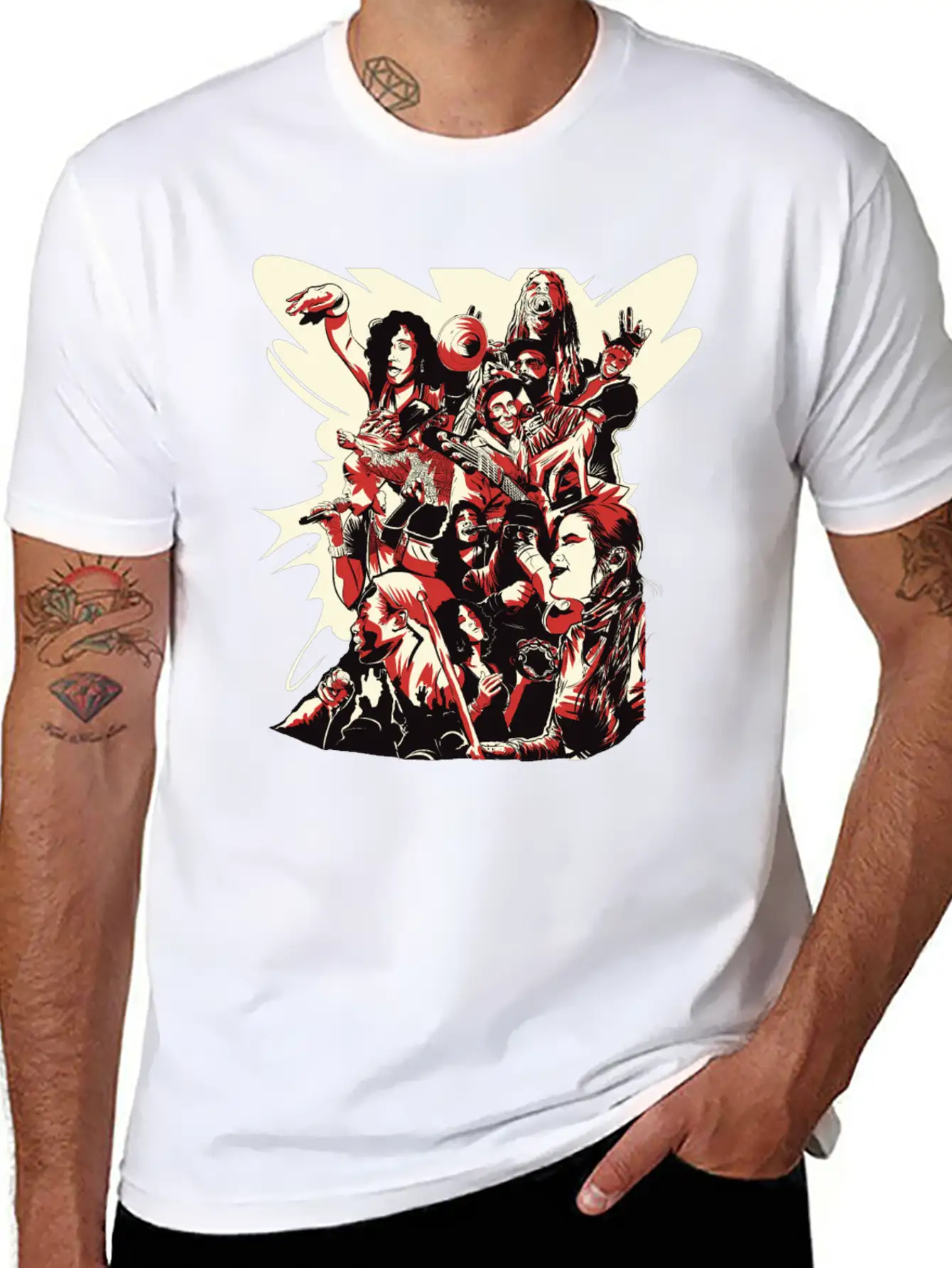 #LeCypher Community Collage Classic Fit Graphic Tee For Daily Comfort – Unisex Cotton Shirt