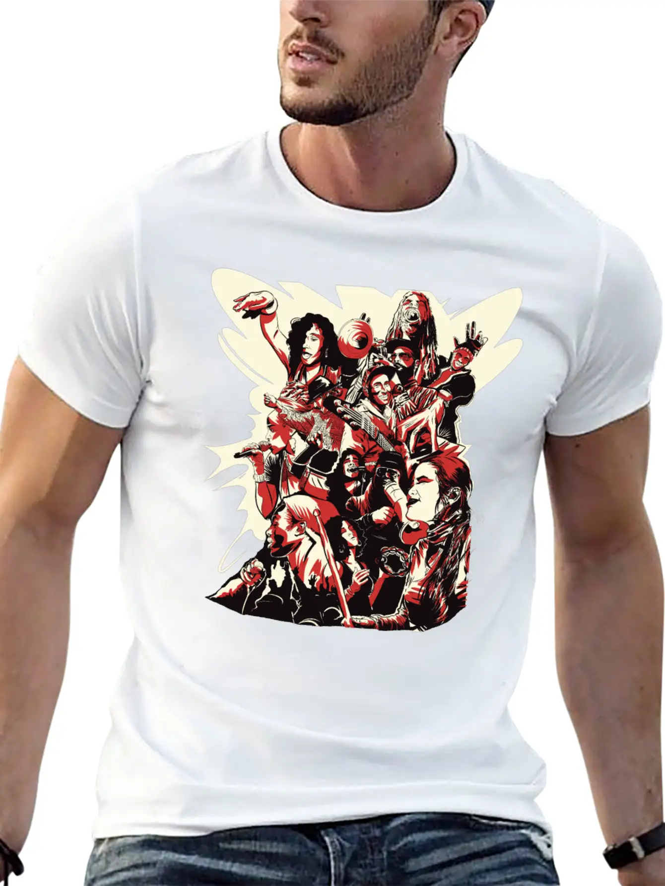 #LeCypher Community Collage Classic Fit Graphic Tee For Daily Comfort – Unisex Cotton Shirt