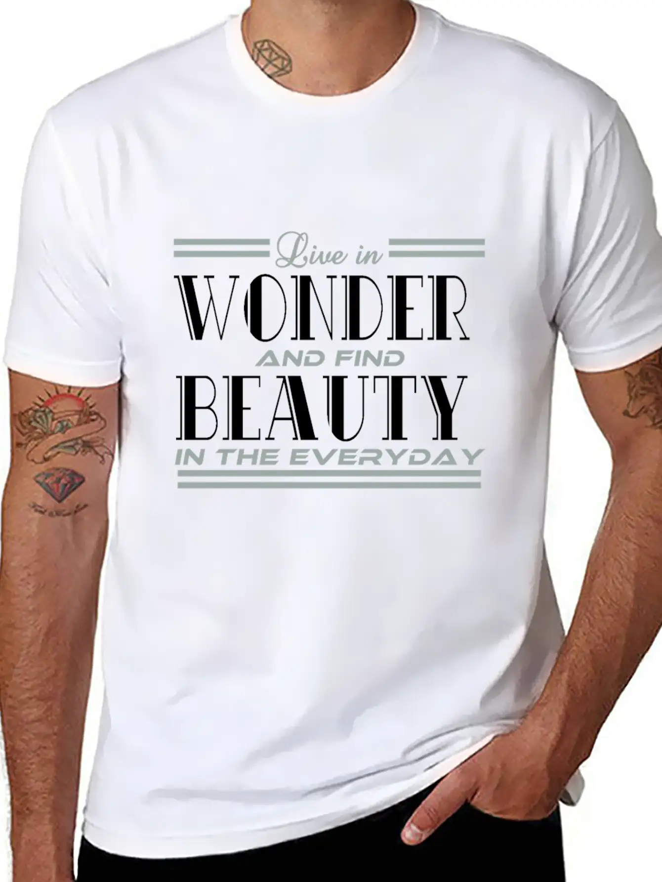 "Live In Wonder And Find Beauty In The Everyday" Unisex Casual T-Shirt – Clean Design For Daily Comfort