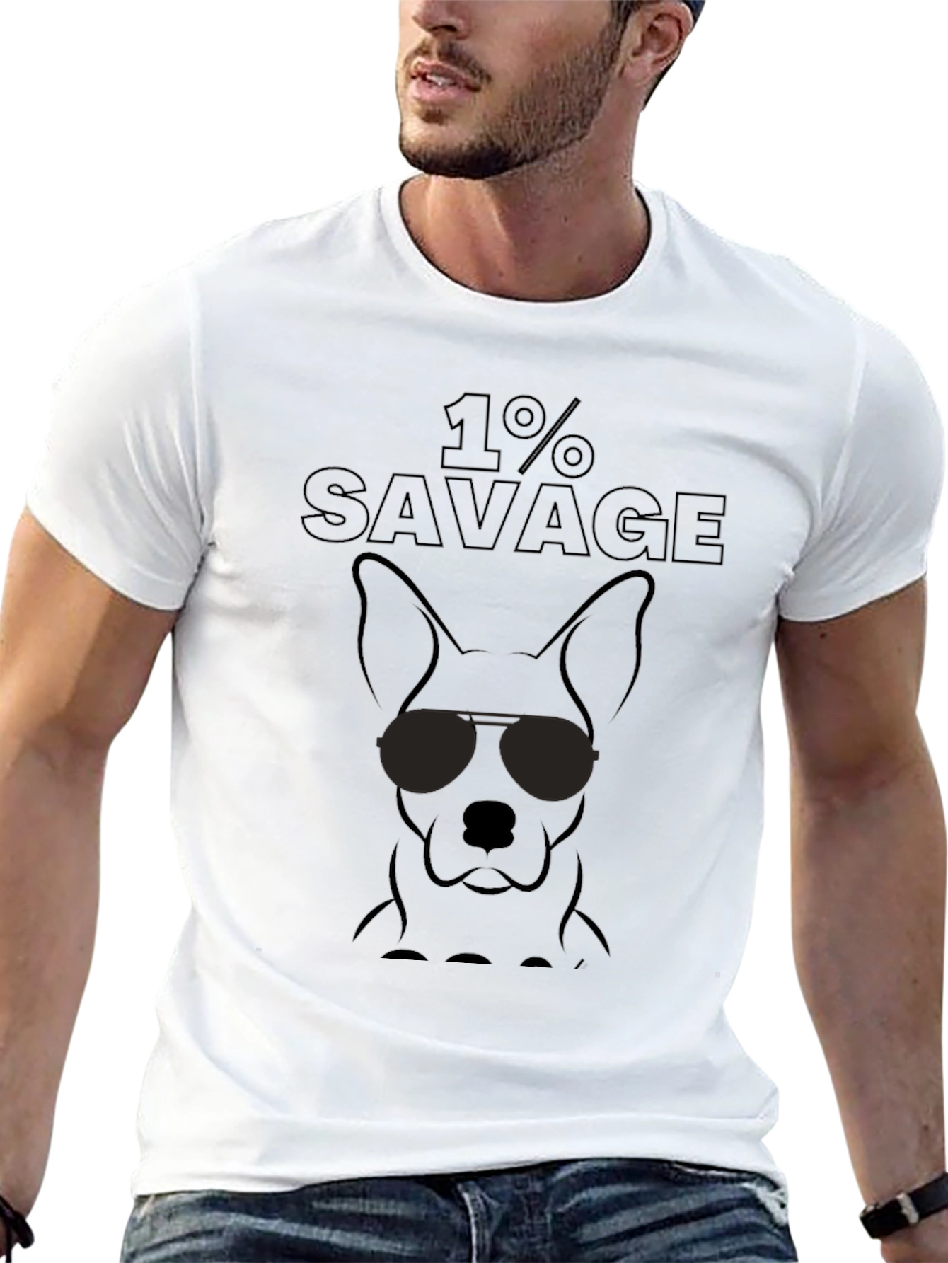 1% Savage Dog T-Shirt - Cool Canine Tee