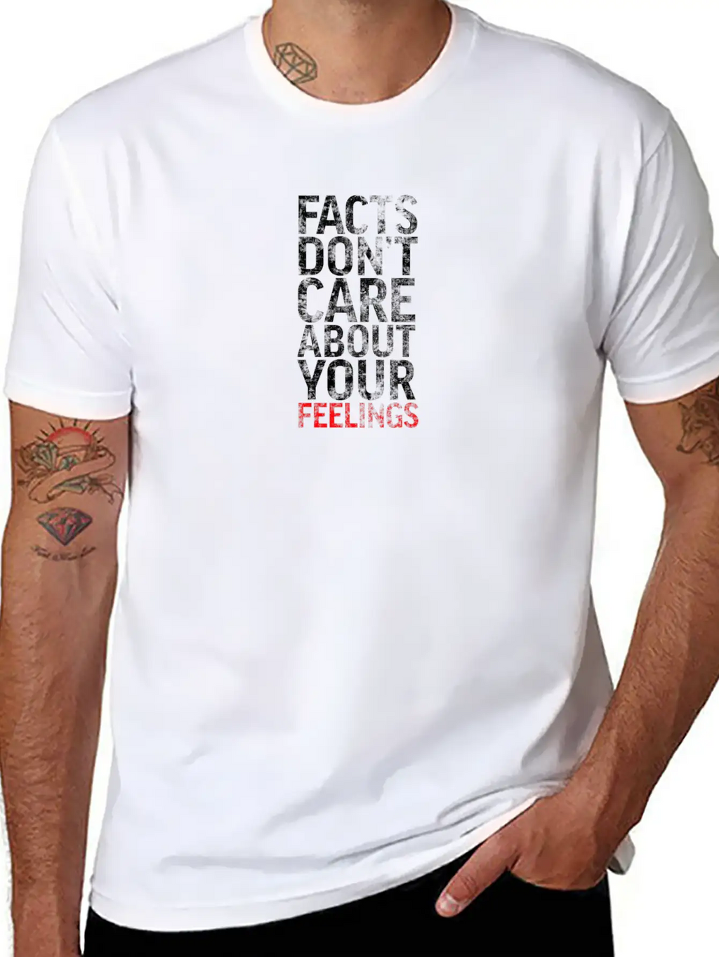 "" Realities Don't Care About Your Sensations" "te Basic Graphic T-Shirt – Daily Comfort In Soft Cotton