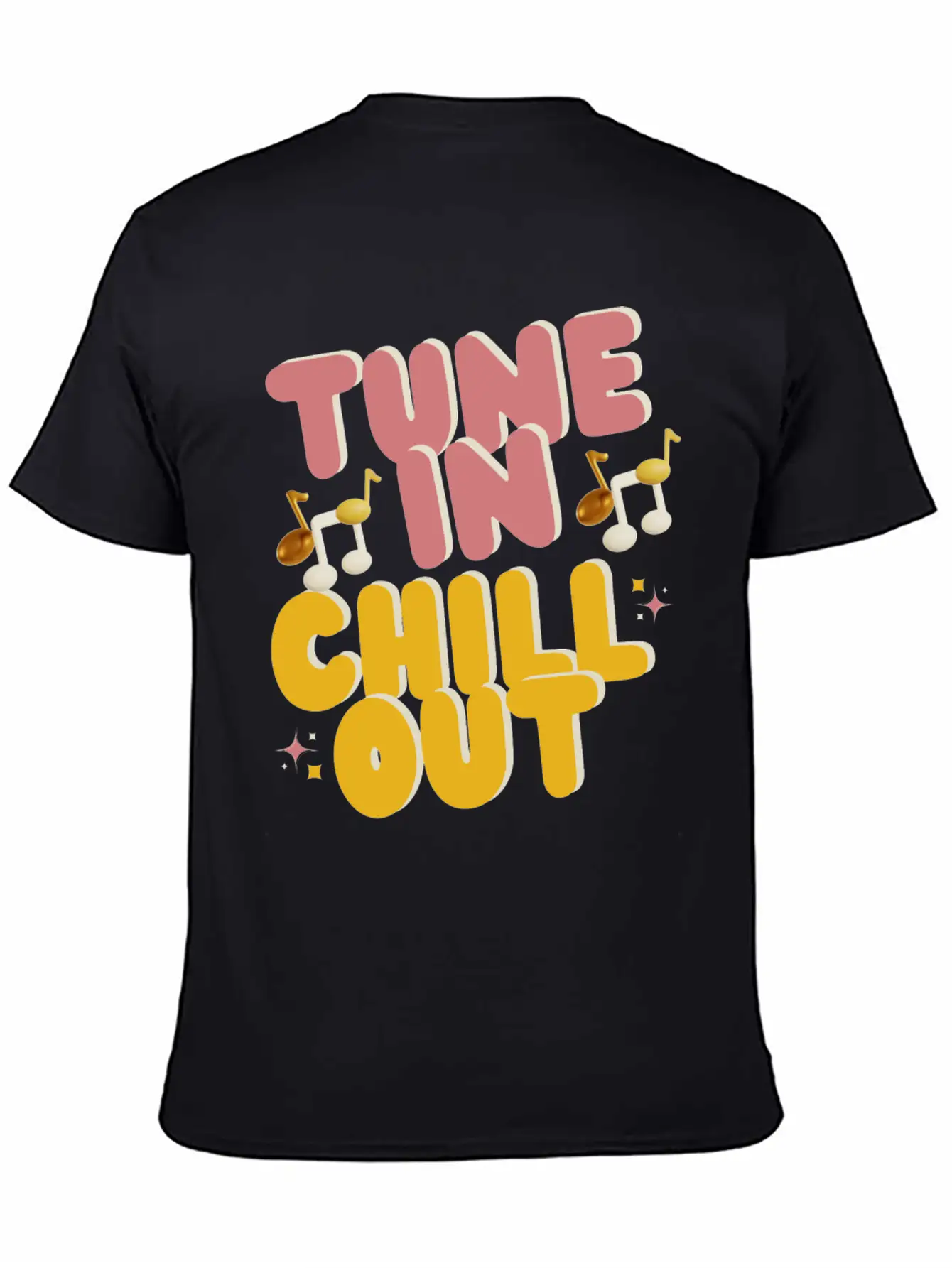 "Tune In Chill Out" Music Themed Classic Fit Graphic Tee For Daily Comfort – Unisex Cotton Shirt