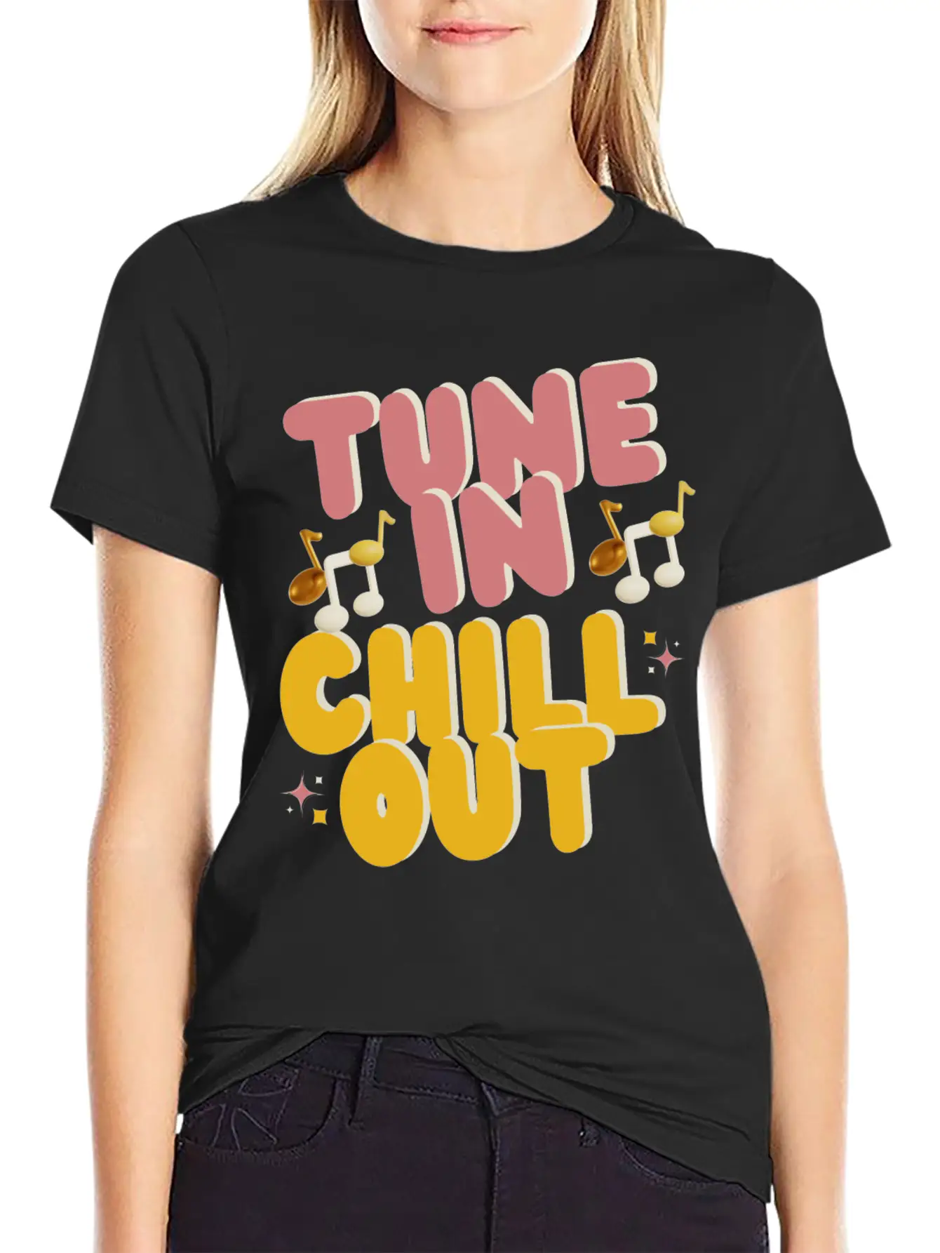 "Tune In Chill Out" Music Themed Classic Fit Graphic Tee For Daily Comfort – Unisex Cotton Shirt