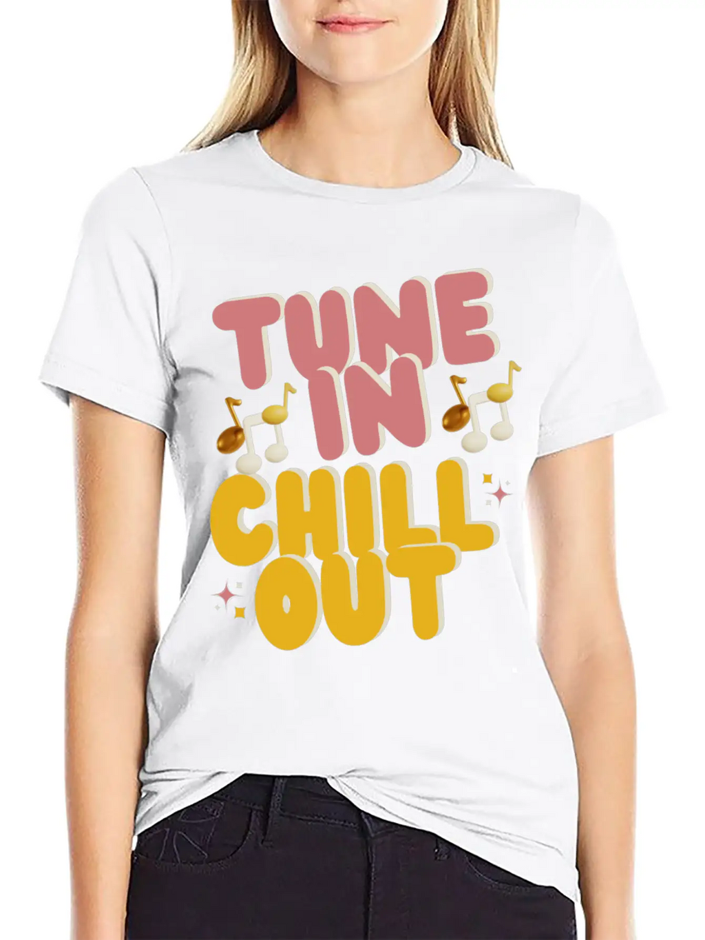 "Tune In Chill Out" Music Themed Classic Fit Graphic Tee For Daily Comfort – Unisex Cotton Shirt
