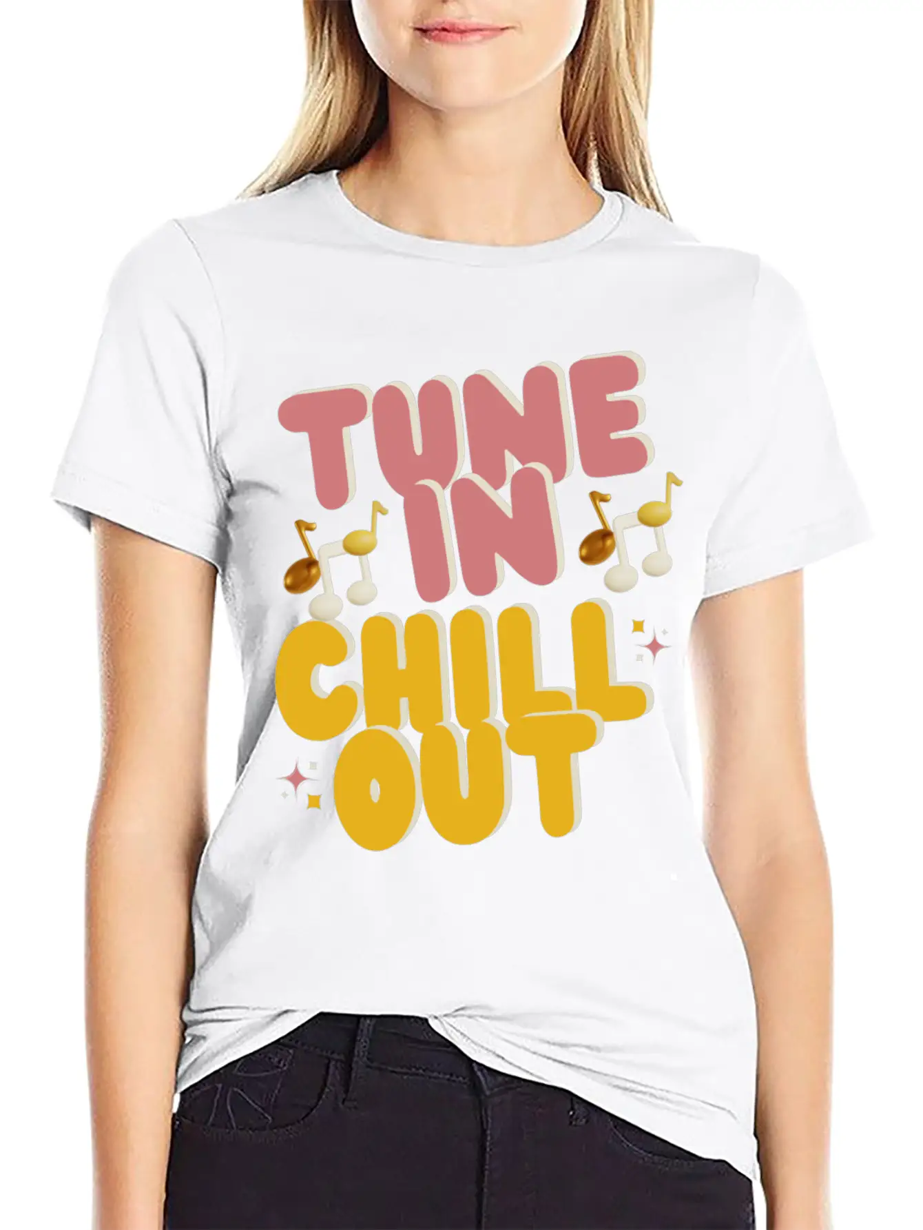 "Tune In Chill Out" Music Themed Classic Fit Graphic Tee For Daily Comfort – Unisex Cotton Shirt