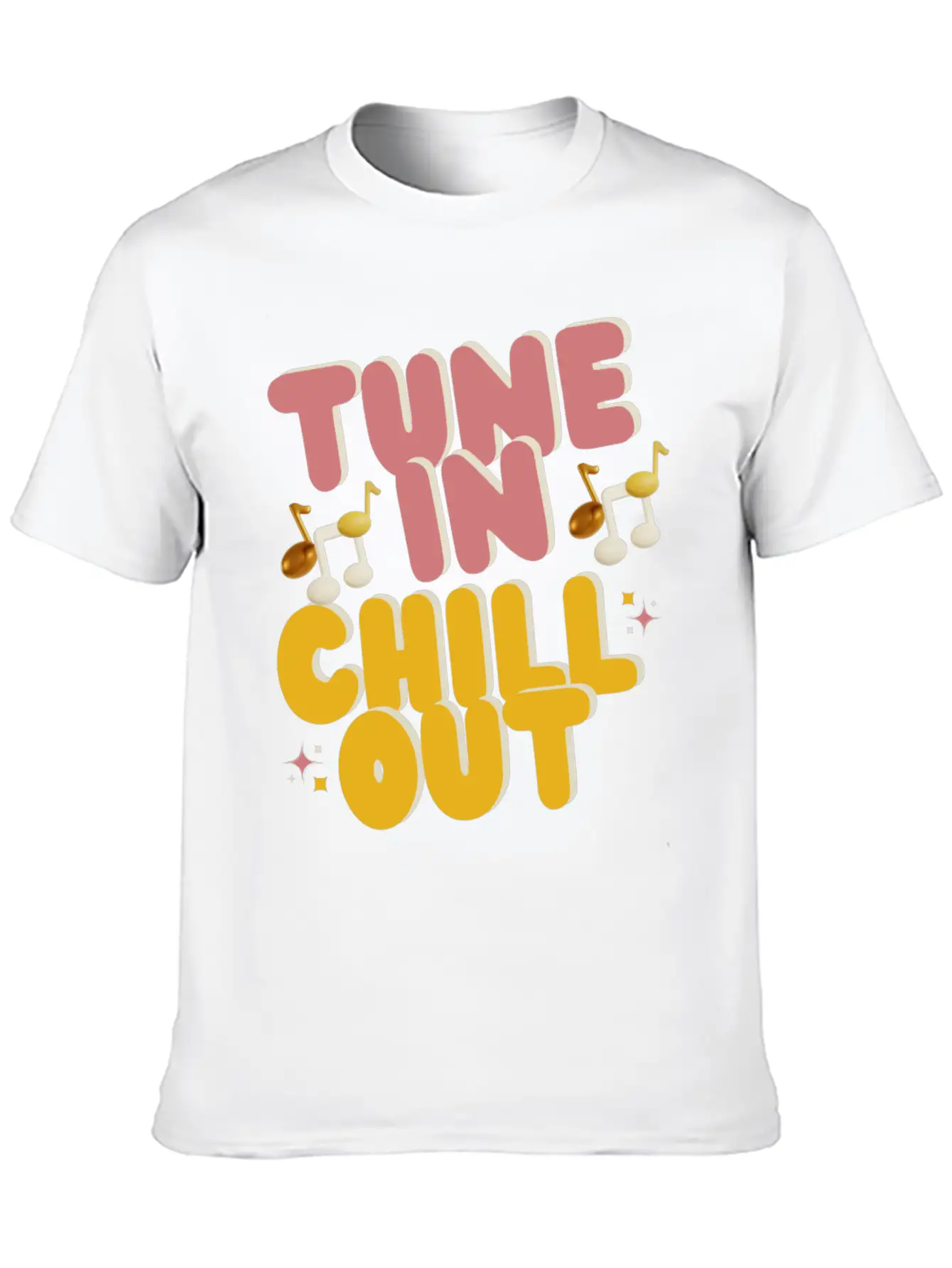 "Tune In Chill Out" Music Themed Classic Fit Graphic Tee For Daily Comfort – Unisex Cotton Shirt