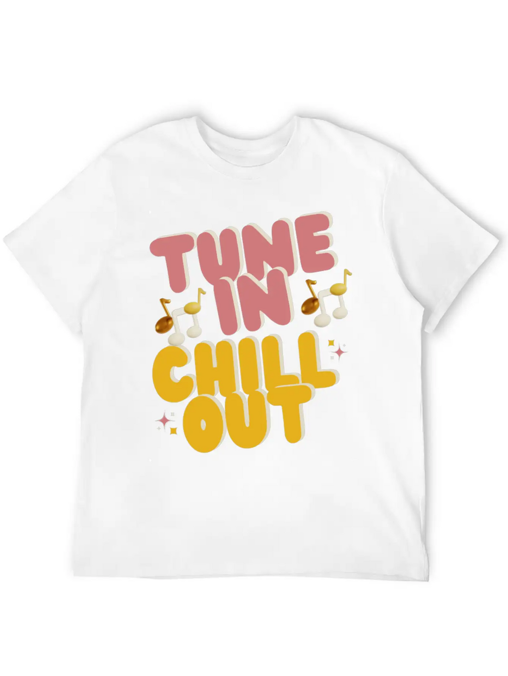 "Tune In Chill Out" Music Themed Classic Fit Graphic Tee For Daily Comfort – Unisex Cotton Shirt