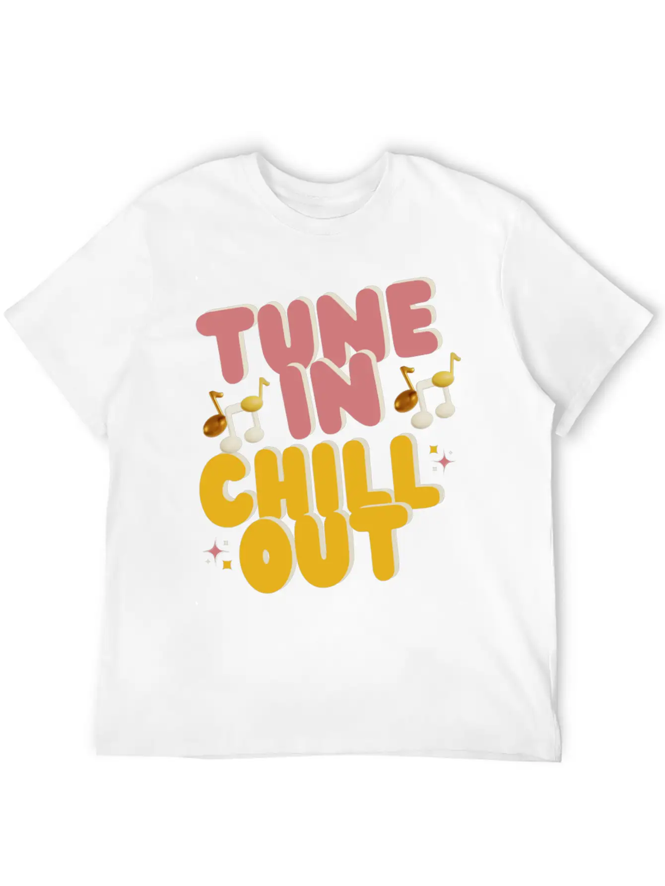 "Tune In Chill Out" Music Themed Classic Fit Graphic Tee For Daily Comfort – Unisex Cotton Shirt