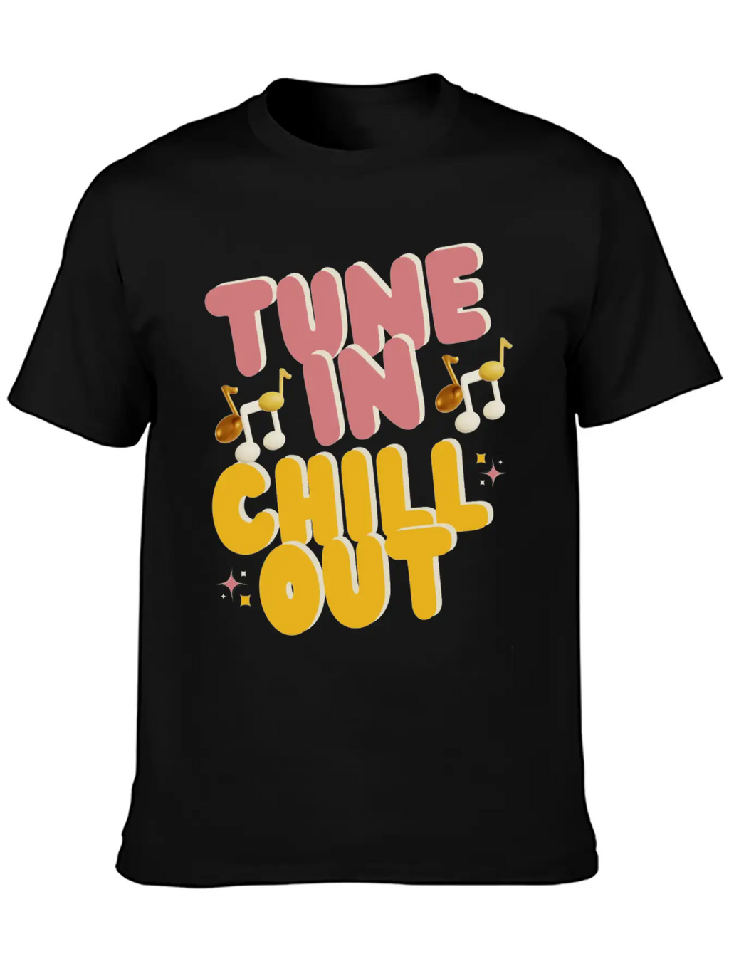 "Tune In Chill Out" Music Themed Classic Fit Graphic Tee For Daily Comfort – Unisex Cotton Shirt