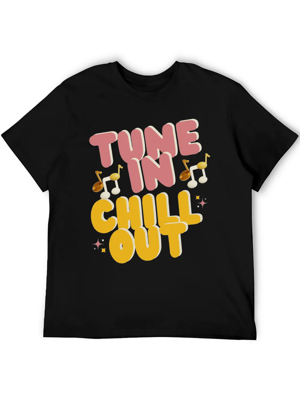 "Tune In Chill Out" Music Themed Classic Fit Graphic Tee For Daily Comfort – Unisex Cotton Shirt