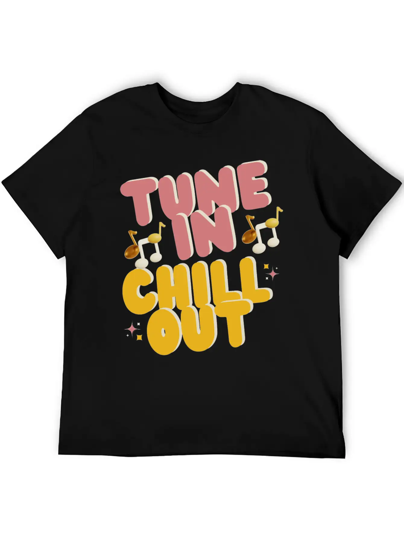 "Tune In Chill Out" Music Themed Classic Fit Graphic Tee For Daily Comfort – Unisex Cotton Shirt