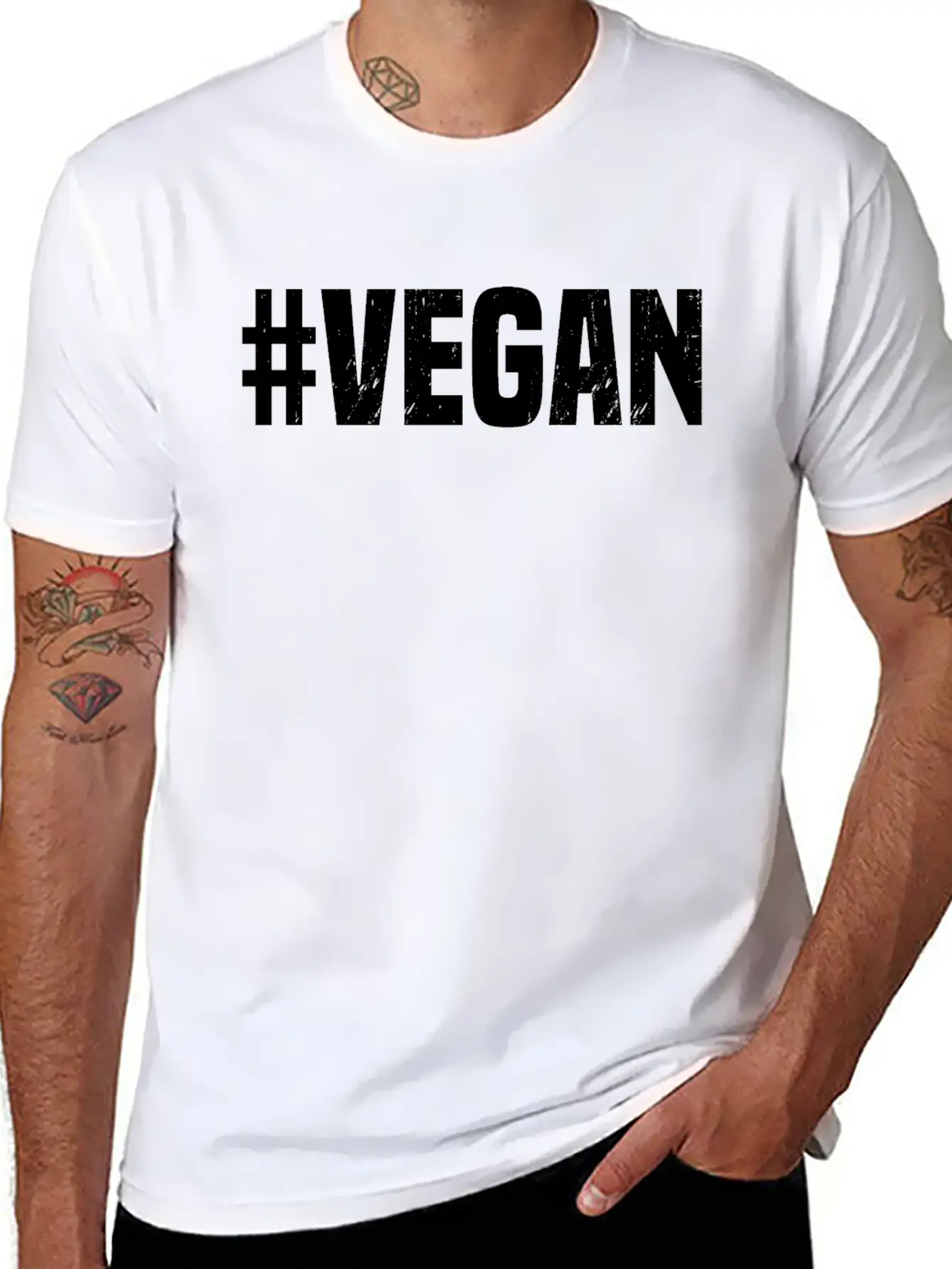 #vegan Classic Fit Graphic Tee For Daily Comfort – Unisex Cotton Shirt