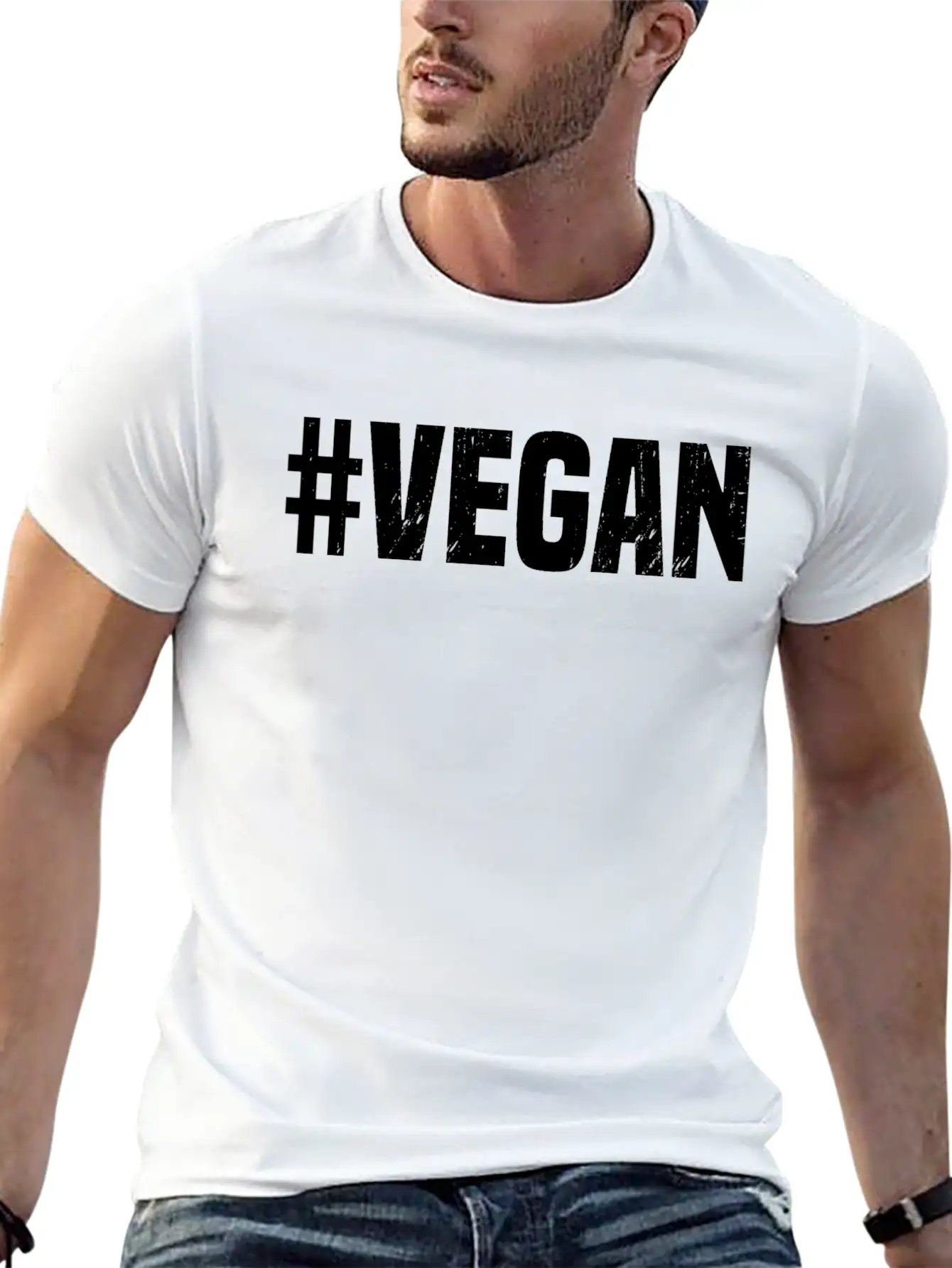 #vegan Classic Fit Graphic Tee For Daily Comfort – Unisex Cotton Shirt