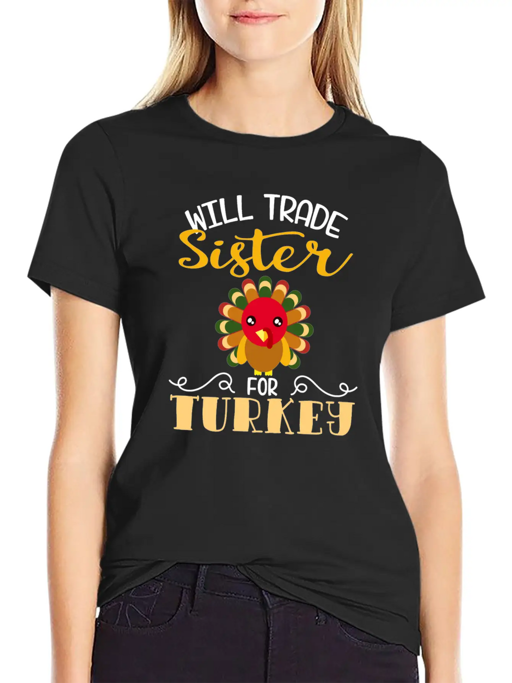 "Will Trade Sister For Turkey" Turkey Day Classic Fit Graphic Tee For Daily Comfort – Unisex Cotton Shirt