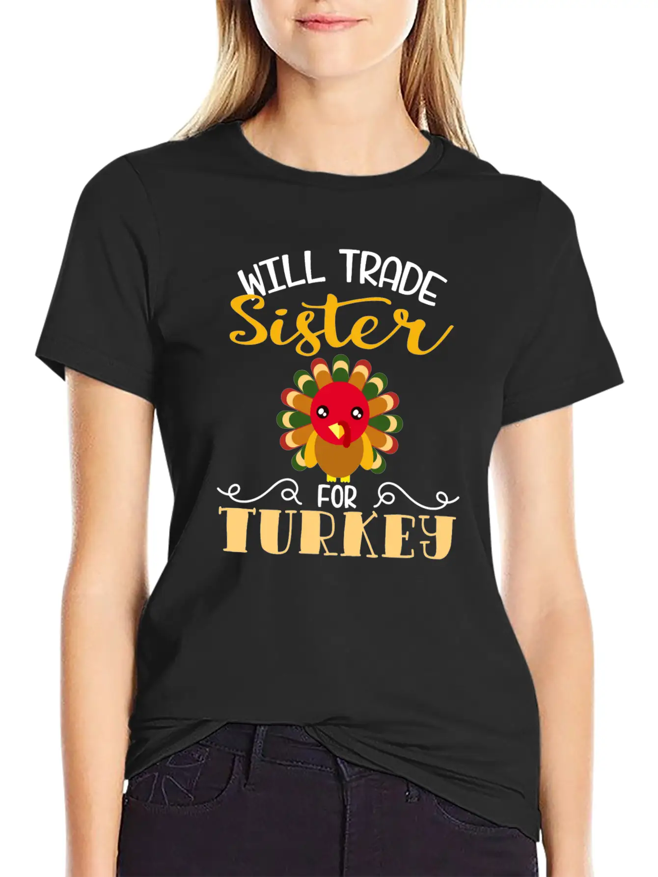 "Will Trade Sister For Turkey" Turkey Day Classic Fit Graphic Tee For Daily Comfort – Unisex Cotton Shirt