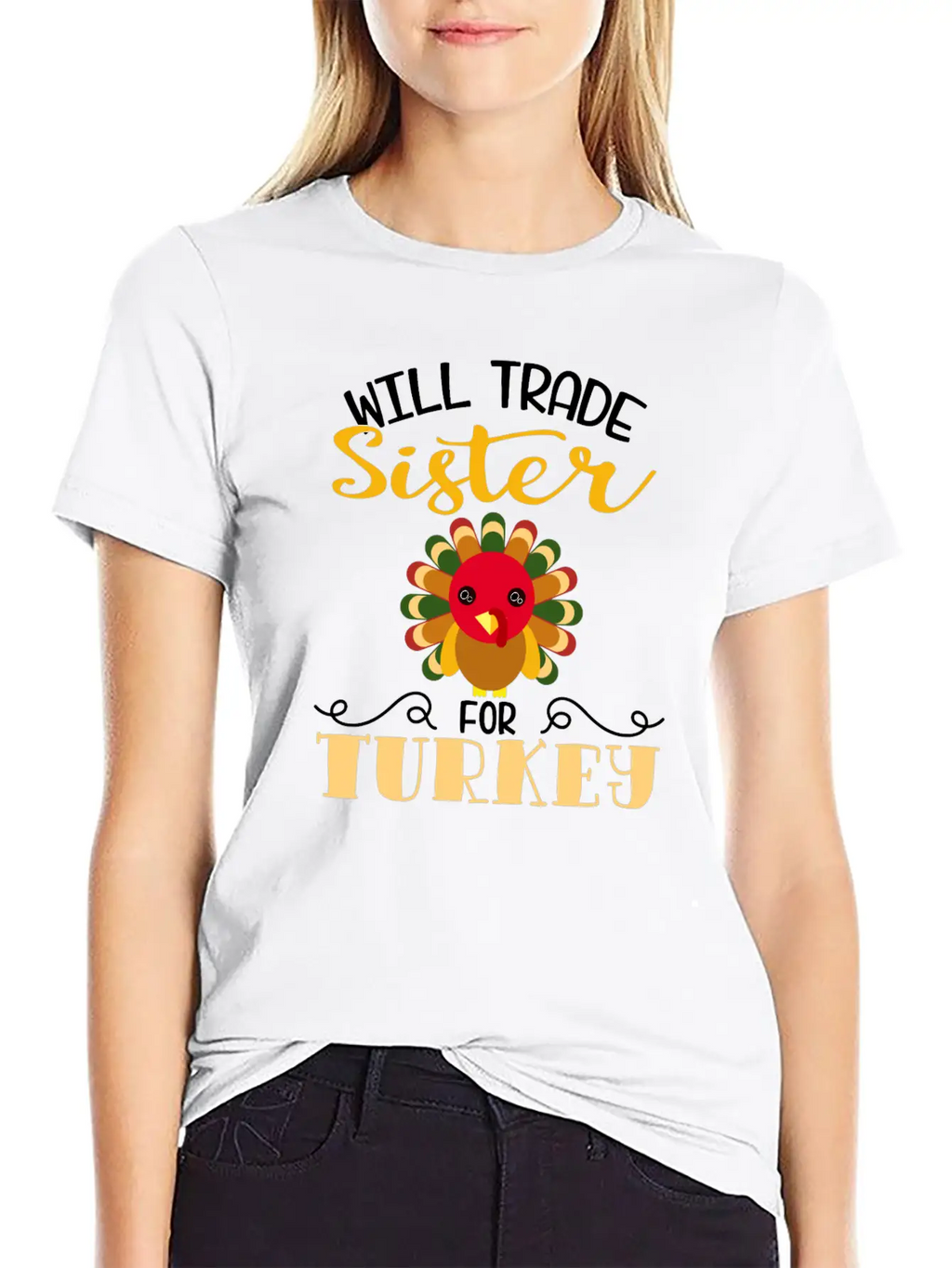 "Will Trade Sister For Turkey" Turkey Day Classic Fit Graphic Tee For Daily Comfort – Unisex Cotton Shirt