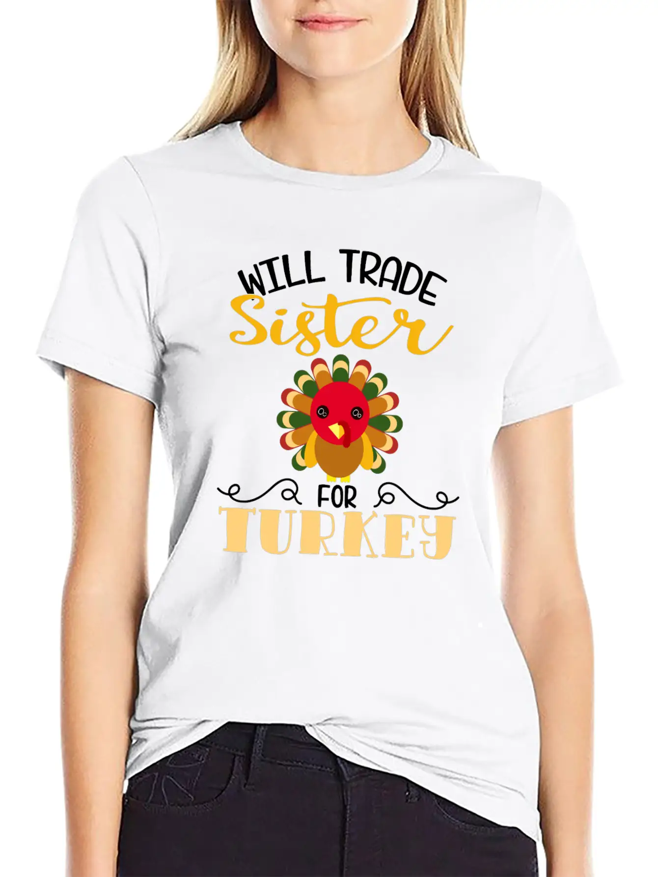 "Will Trade Sister For Turkey" Turkey Day Classic Fit Graphic Tee For Daily Comfort – Unisex Cotton Shirt