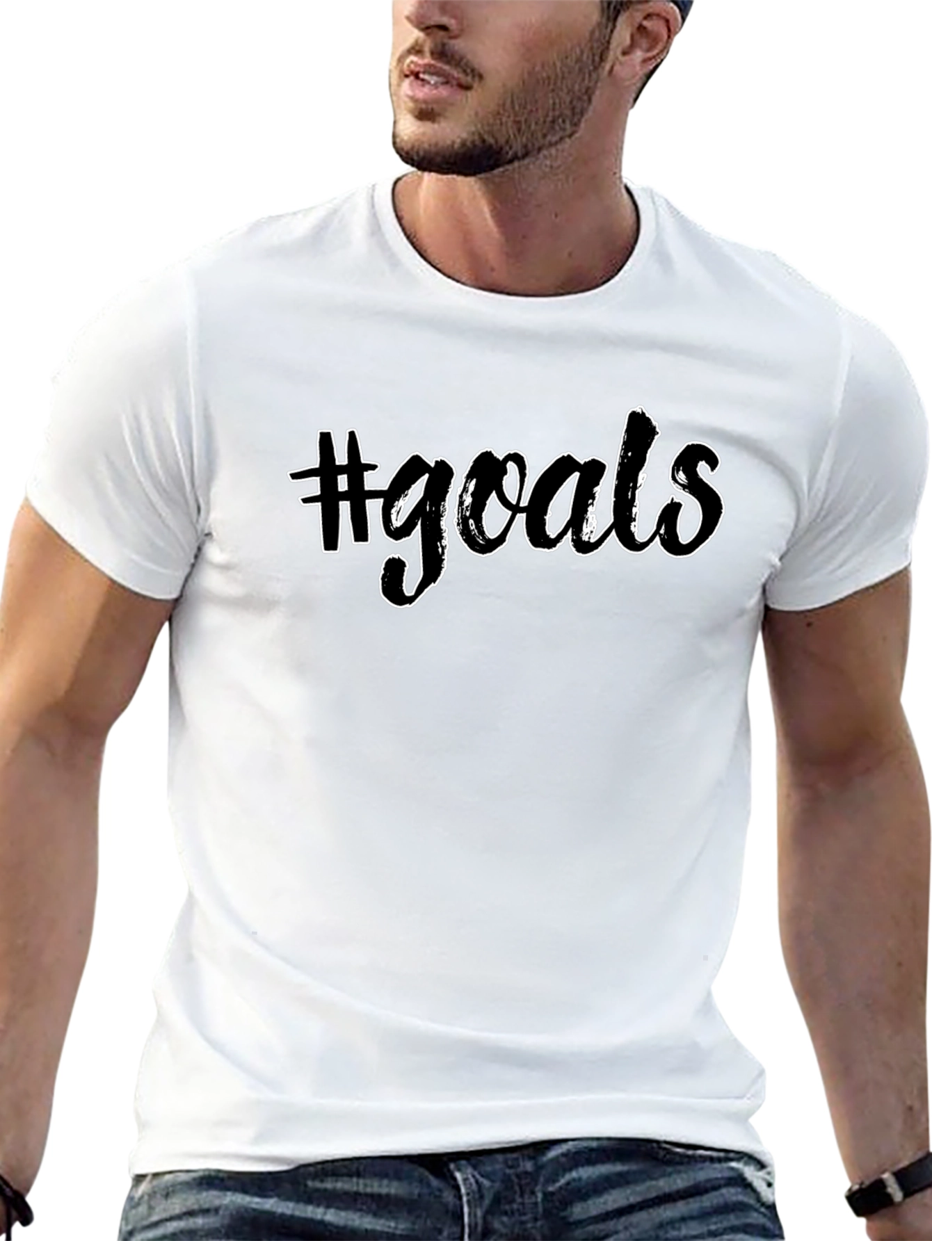 #Goals Graphic Tee - Mens Short Sleeve Crew Neck T-Shirt